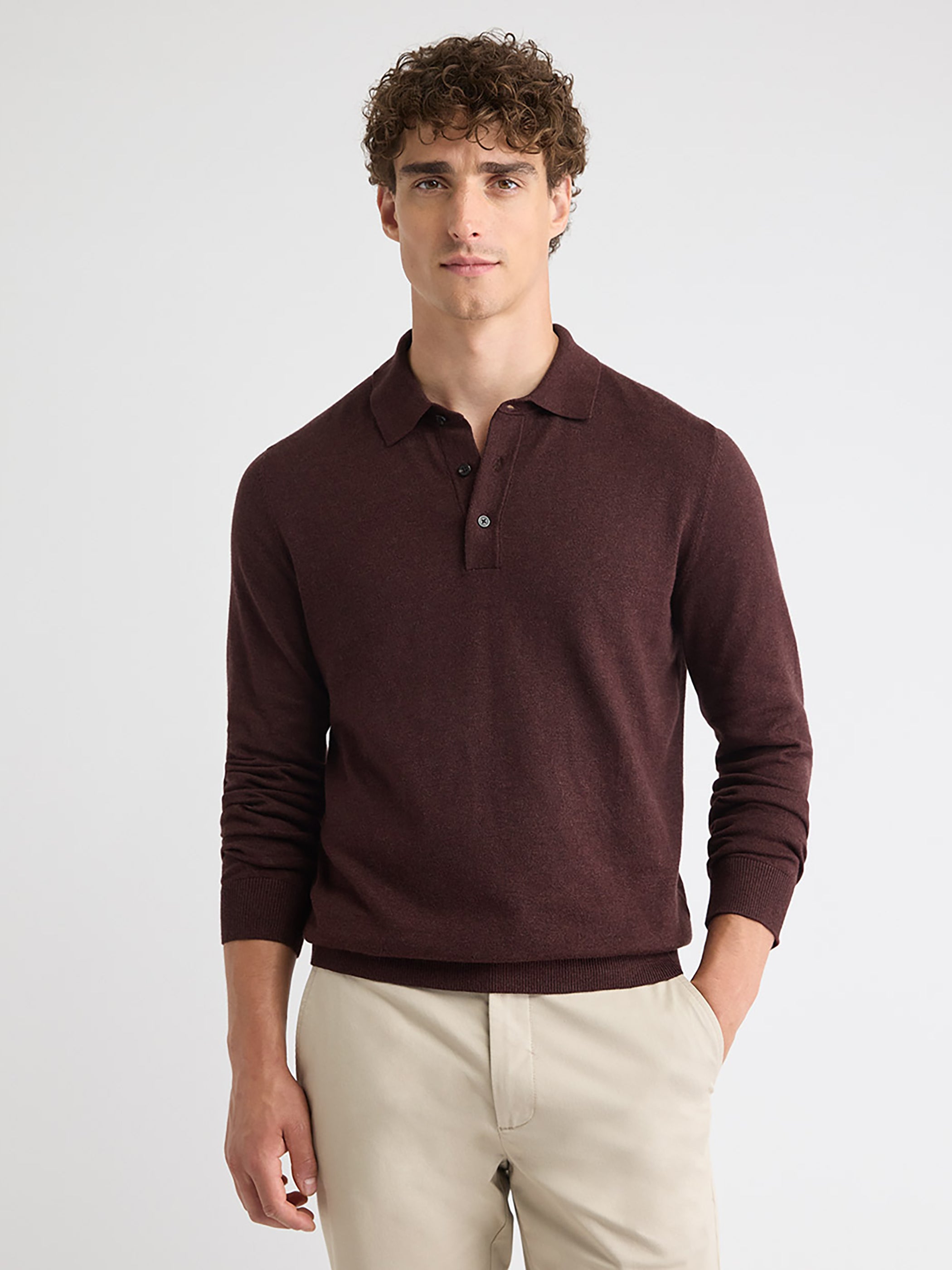 Long-Sleeve Polo Sweater