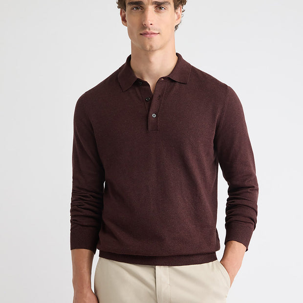 Long-Sleeve Polo Sweater