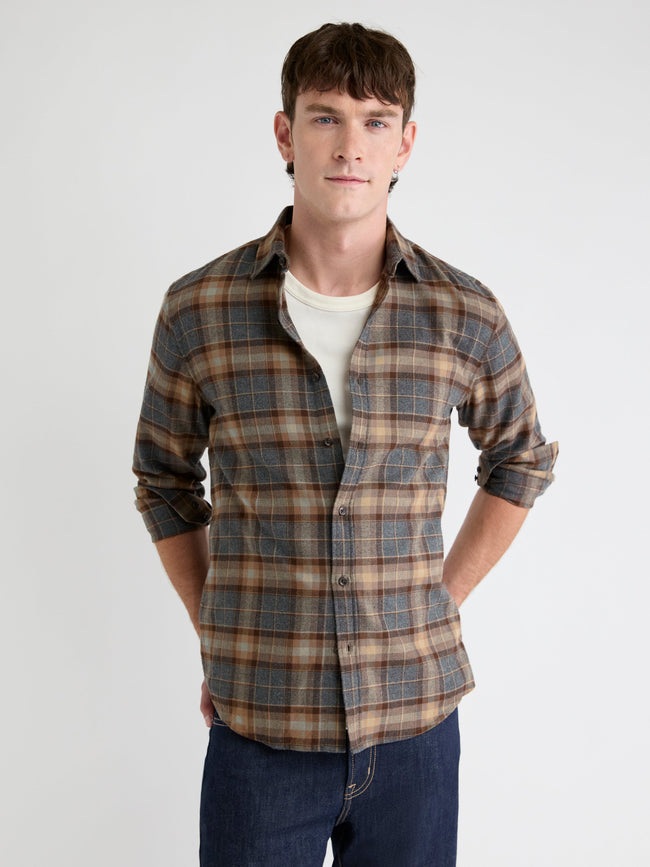 Regular-Fit Plaid Flannel Shirt