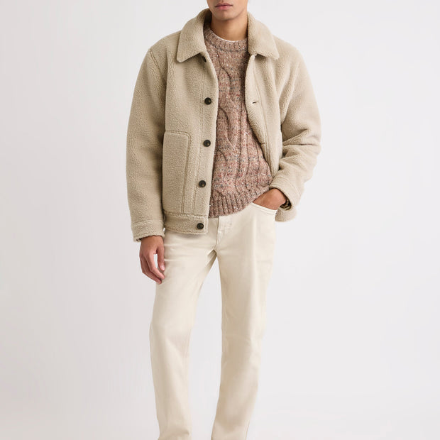 Wool Sweater with Cable Stitches