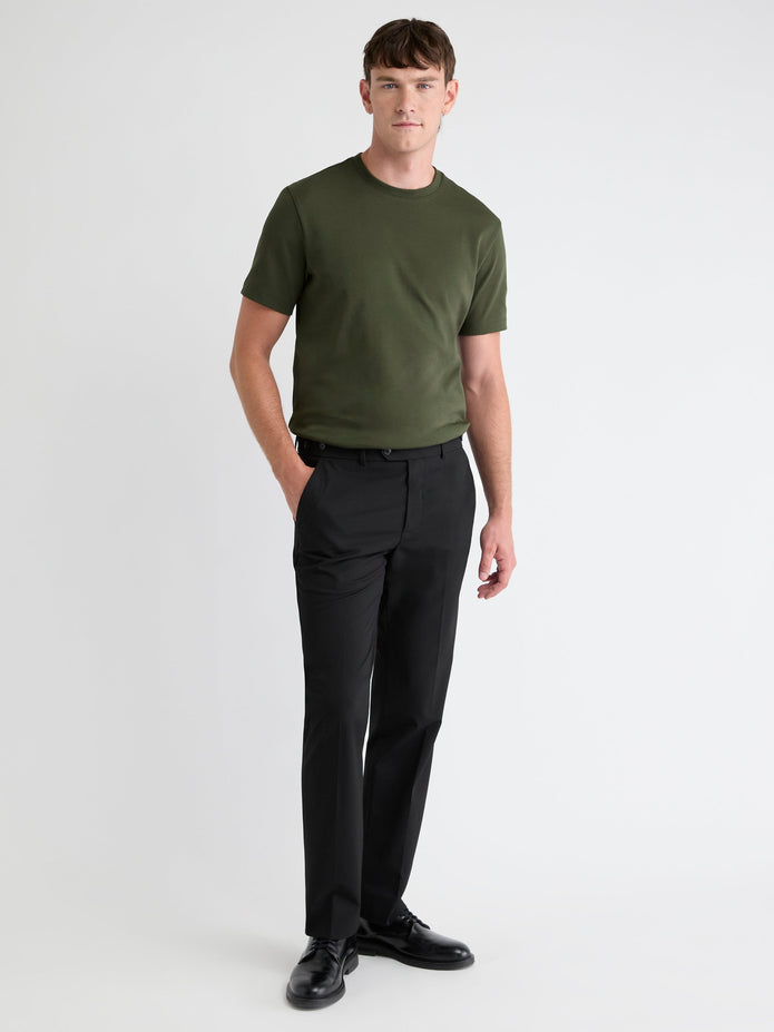 Solid Interlock Cotton Crew-Neck Tee