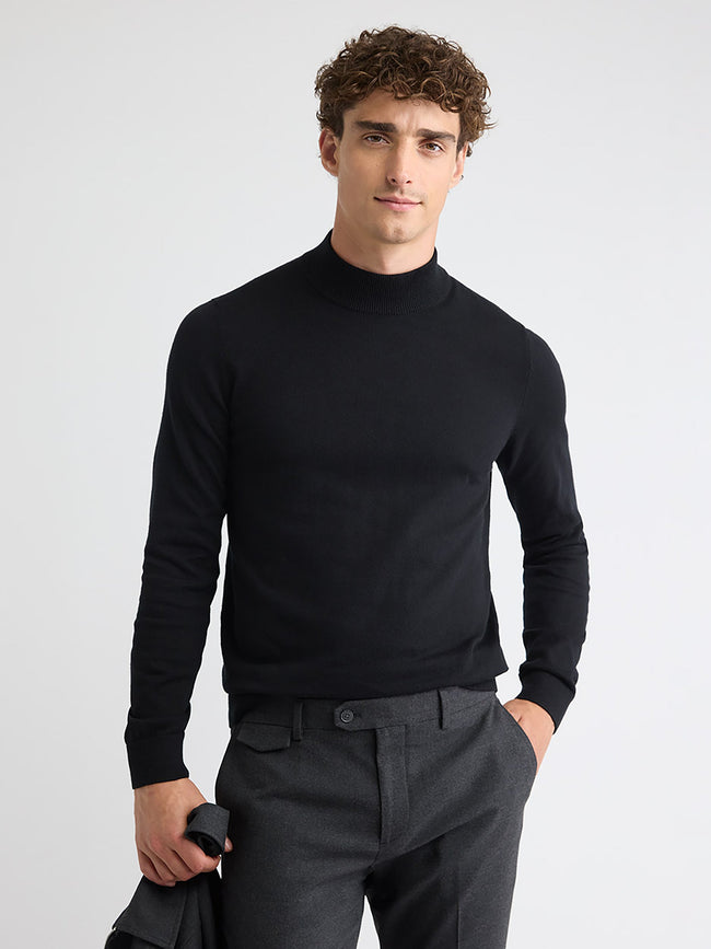 Long-Sleeve Mock-Neck Sweater