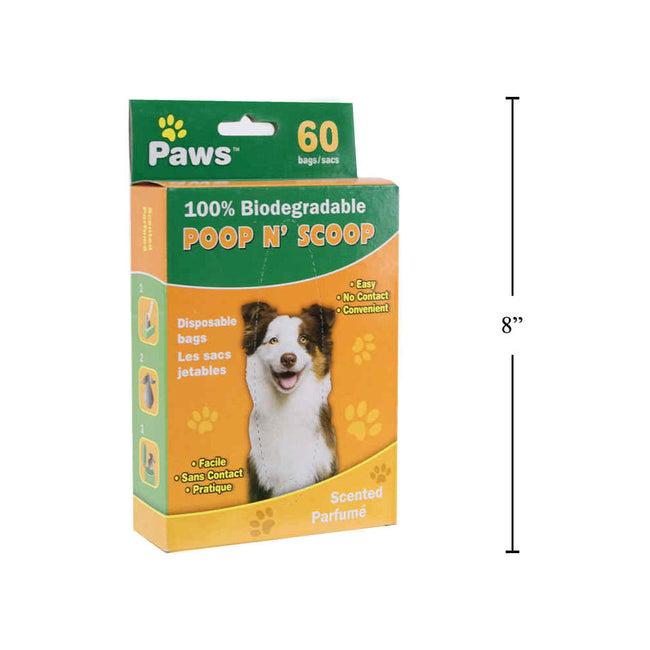 Sparky Poopy Dog Waste Sac Pet Dog Cat Bags 9.5" x 11.5" Vanilla Scented - 60/Pack