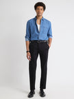 Long-Sleeve Denim Shirt with Chest Pocket