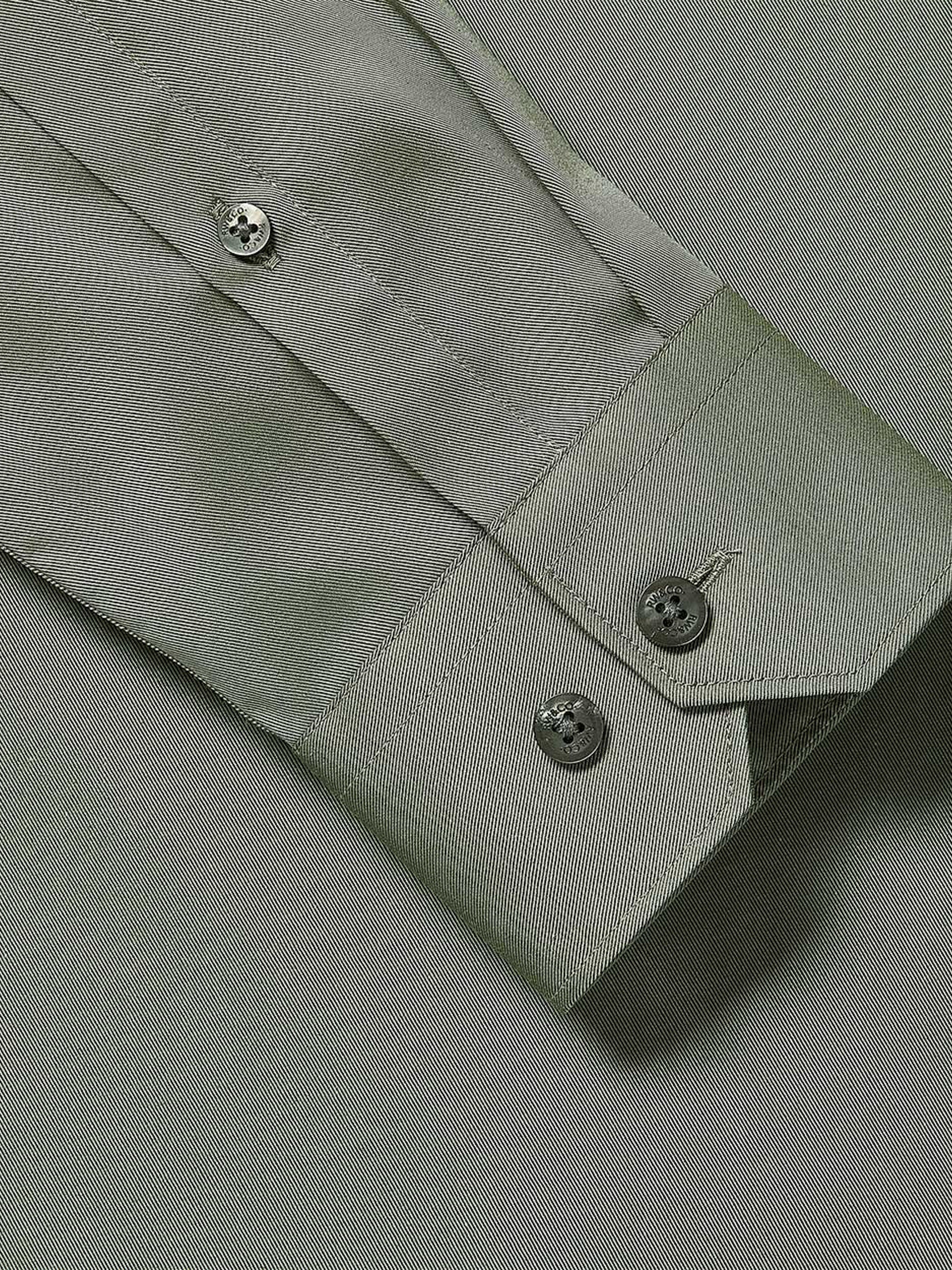Slim-Fit Solid Twill Dress Shirt