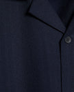 Short-Sleeve Herringbone Shirt with Camp Collar