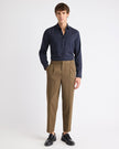 Slim-Fit Solid Cotton Modal Dress Shirt