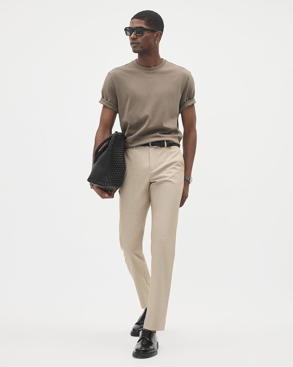 Refined Solid Interlock Cotton Crew-Neck Tee