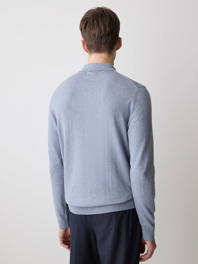 Long-Sleeve Polo Sweater