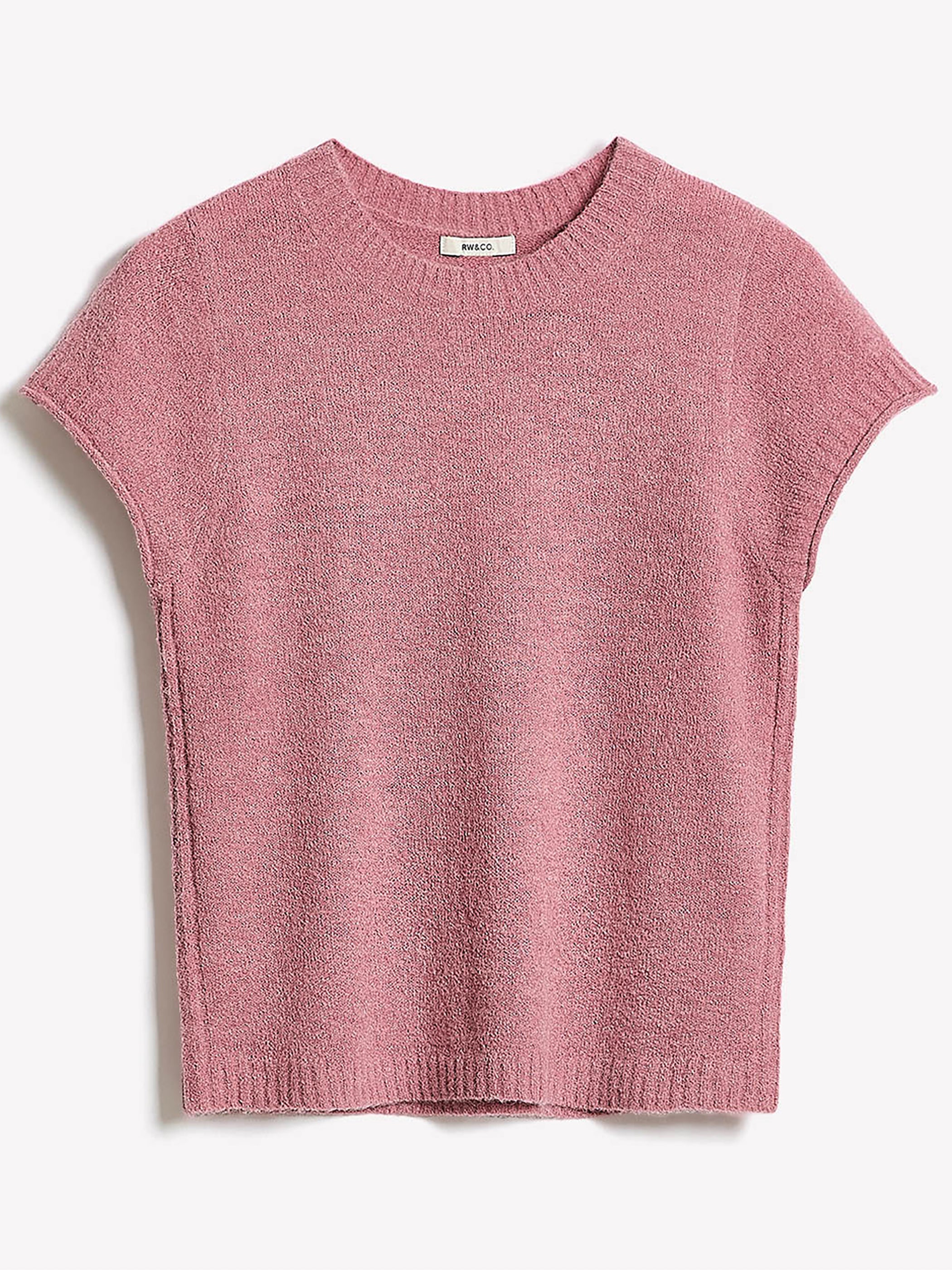 Wool-Blend Cap-Sleeve Crew-Neck Boxy Sweater