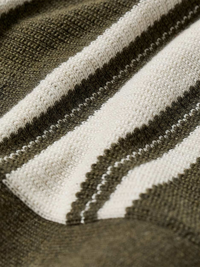 Short-Sleeve Shirt Sweater with Vertical Stripes
