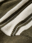 Short-Sleeve Shirt Sweater with Vertical Stripes