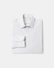 White Tailored-Fit Dress Shirt with Blue Stripes