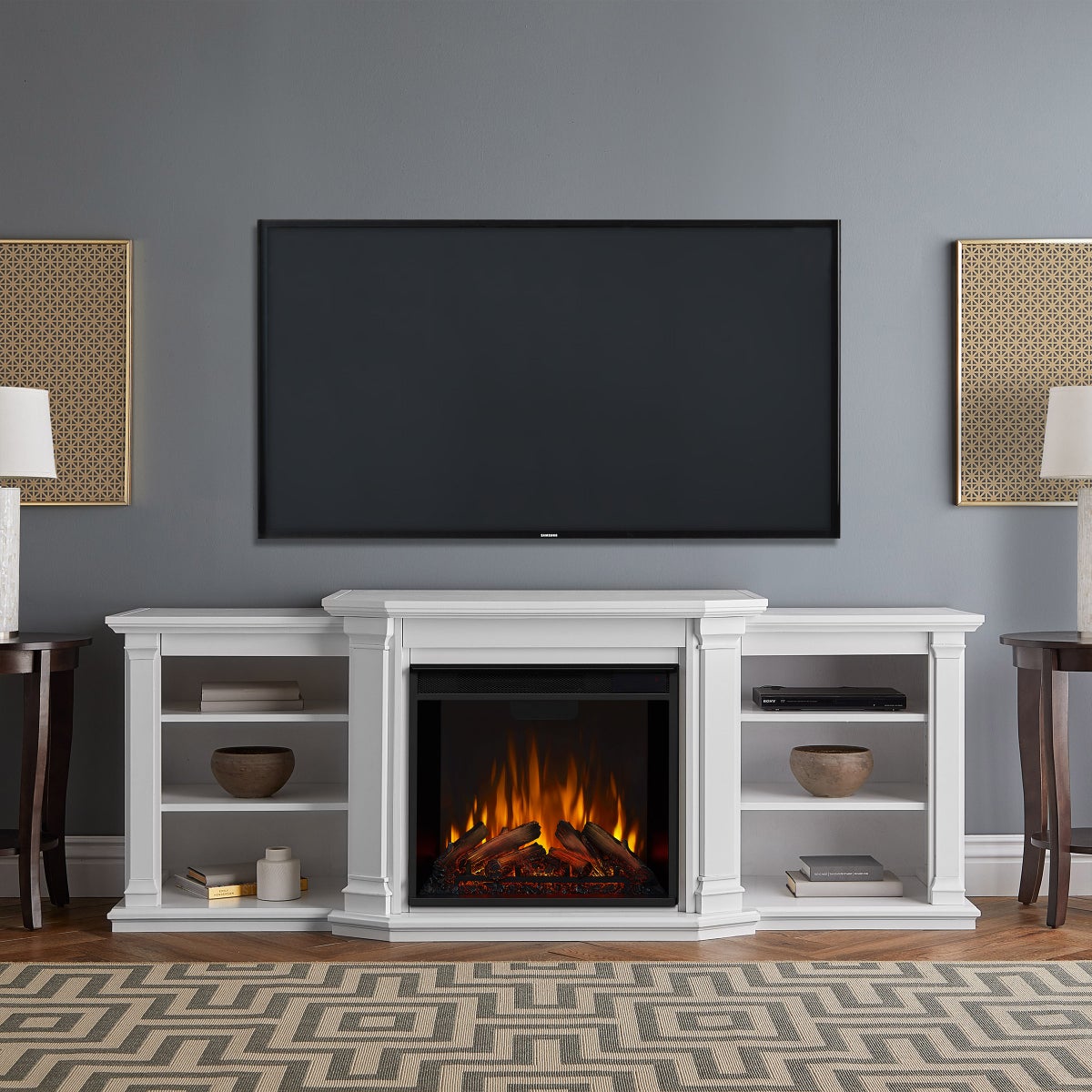 Real Flame Valmont Media Console Electric Fireplace