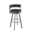 Amisco Browser Grey Frame with Black seat Bar or Counter Stool