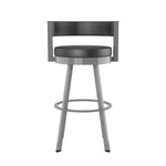 Amisco Browser Grey Frame with Black seat Bar or Counter Stool