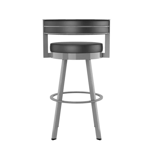 Amisco Browser Grey Frame with Black seat Bar or Counter Stool