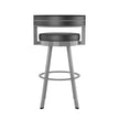 Amisco Browser Grey Frame with Black seat Bar or Counter Stool