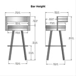 Amisco Browser Grey Frame with Black seat Bar or Counter Stool