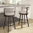 Amisco Browser Brown Frame and Cream Seat Bar or Counter Stool