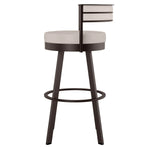 Amisco Browser Brown Frame and Cream Seat Bar or Counter Stool
