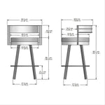 Amisco Browser Brown Frame and Cream Seat Bar or Counter Stool