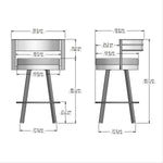 Amisco Browser Brown Frame and Cream Seat Bar or Counter Stool