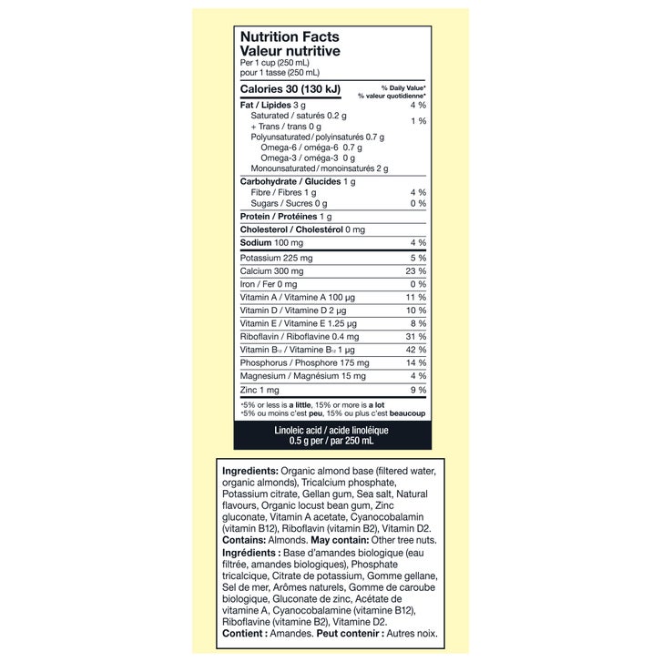 Kirkland Signature Organic Almond Beverage, Vanilla, 946 mL, 6-count