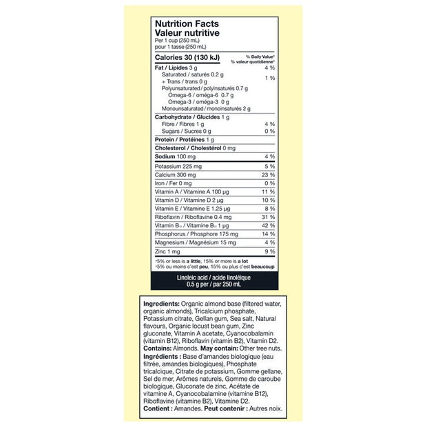 Kirkland Signature Organic Almond Beverage, Vanilla, 946 mL, 6-count
