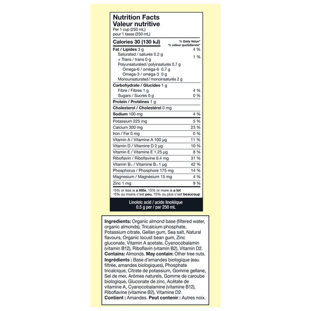 Kirkland Signature Organic Almond Beverage, Vanilla, 946 mL, 6-count