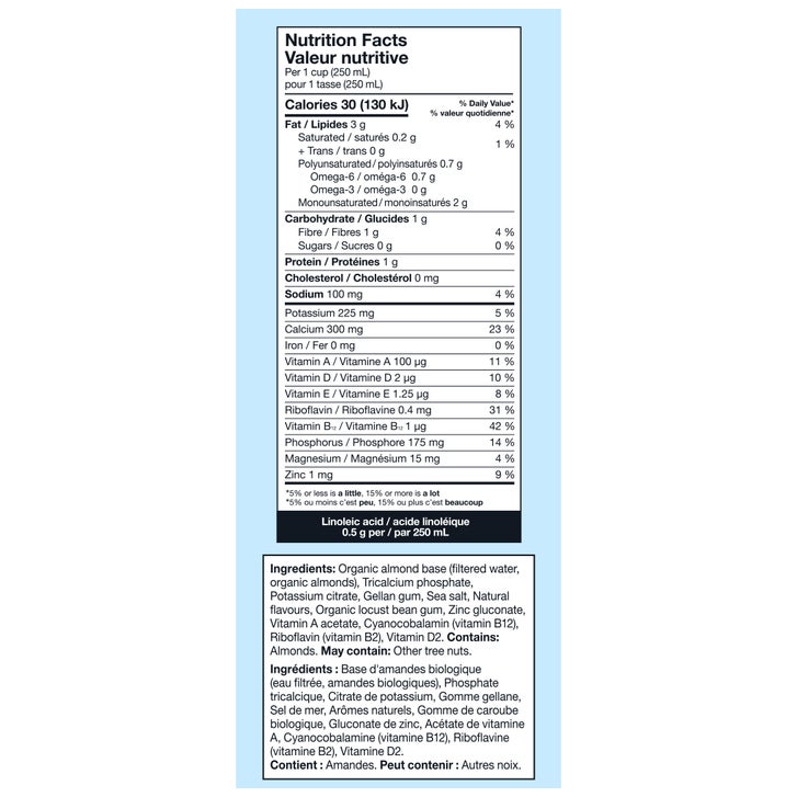 Kirkland Signature Organic Almond Beverage Original, 6 × 946 mL