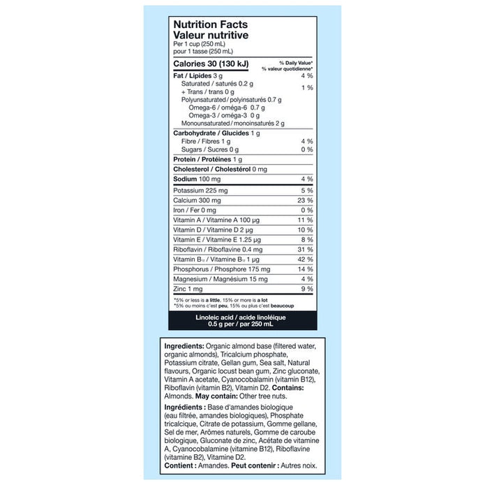 Kirkland Signature Organic Almond Beverage Original, 6 × 946 mL
