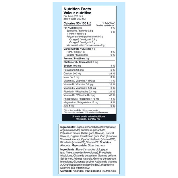Kirkland Signature Organic Almond Beverage Original, 6 × 946 mL