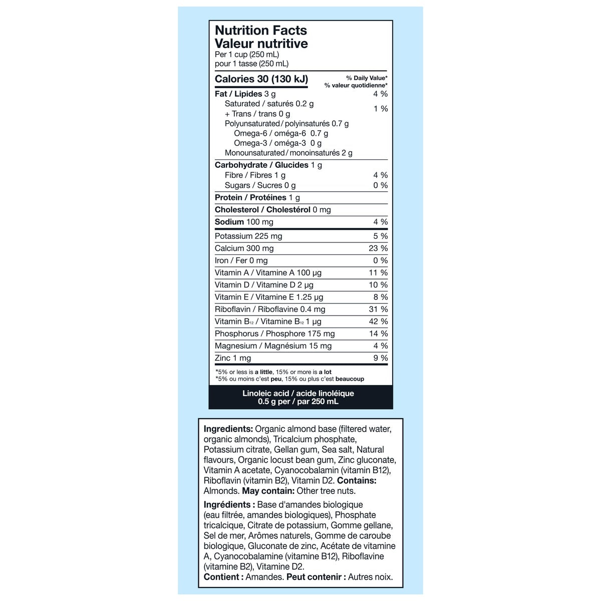 Kirkland Signature Organic Almond Beverage Original, 6 × 946 mL