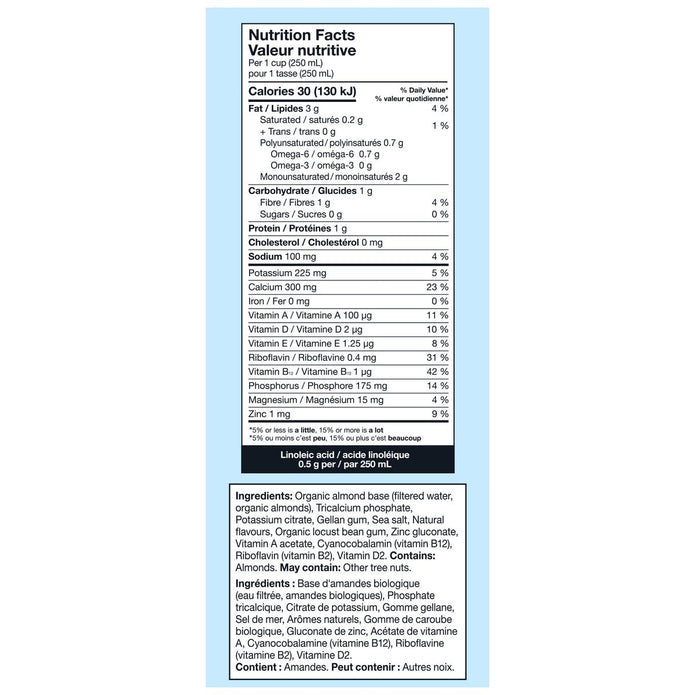 Kirkland Signature Organic Almond Beverage Original, 6 × 946 mL