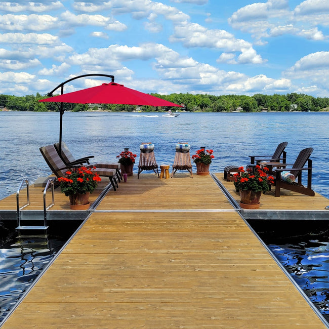 Multinautic Aluminum Semi Floating Dock Ramp with Cedar Decking