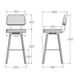 Amisco Clarkson Grey Bar or Counter Stool