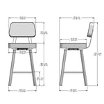 Amisco Clarkson Grey Bar or Counter Stool