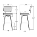 Amisco Clarkson Grey Bar or Counter Stool
