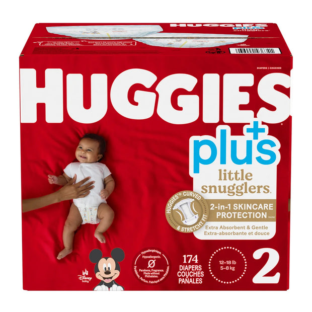 Little Snugglers Plus Diapers, Sizes 1 - 2