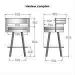Amisco Browser Grey Frame with Cream Bar or Counter Stool