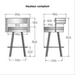 Amisco Browser Grey Frame with Cream Bar or Counter Stool
