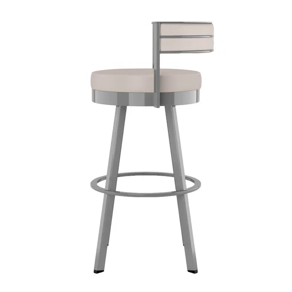 Amisco Browser Grey Frame with Cream Bar or Counter Stool