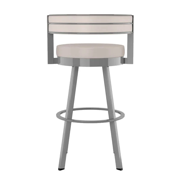 Amisco Browser Grey Frame with Cream Bar or Counter Stool