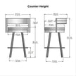 Amisco Browser Grey Frame with Cream Bar or Counter Stool