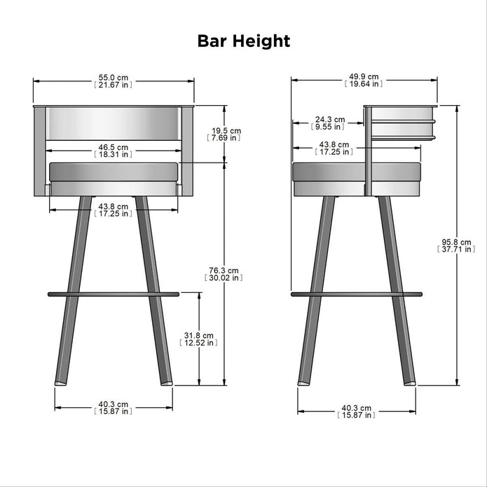 Amisco Browser Cream Bar or Counter Stool