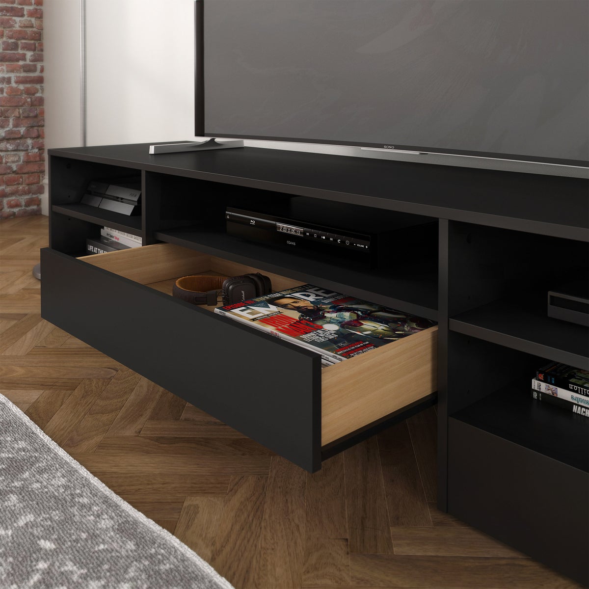 Cleveland Black 182.2 cm (71.8 in.) Television Stand