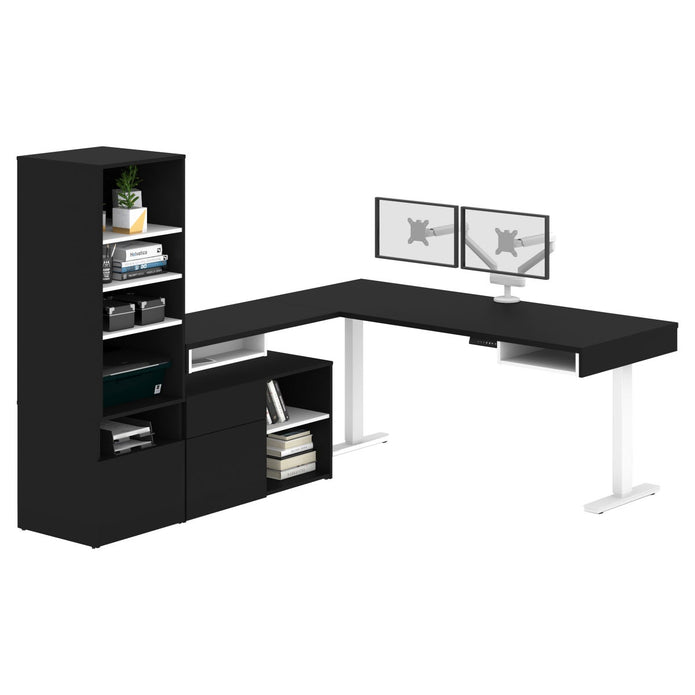 Bestar Viva L-shaped Height-adjustable Workstation