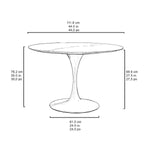 Orchid Round Solid Quartz Dining Table, 111.8 cm (44 in.) Diameter