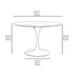 Orchid Round Solid Quartz Dining Table, 111.8 cm (44 in.) Diameter